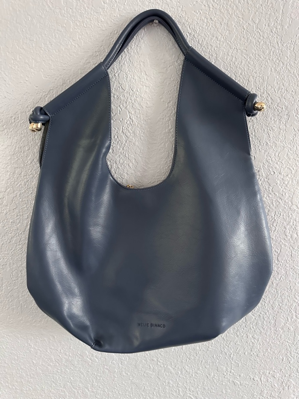 Melie Bianco Blue Slouchy Hobo Tote w/ Gold Charm | Anthropologie Style - Picture 4 of 15